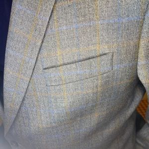Yellow and Blue Plaid Suit Jacket